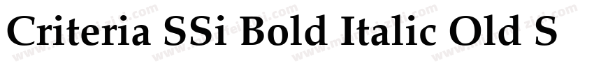 Criteria SSi Bold Italic Old Style Figures字体转换